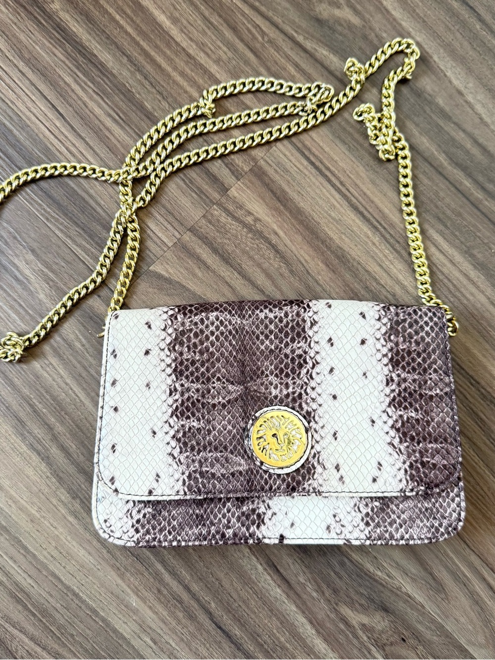 Anne Klein Snakeskin Print Crossbody Bag